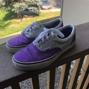 Purple and Silver Glitter Vans
